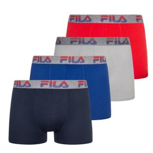 Pack X4 Boxers Marine/Rouge Homme Fila Brief pas cher