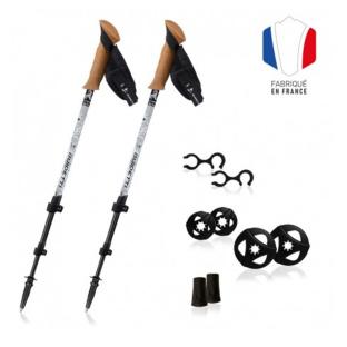 Bastones de senderismo ajustables, negro/blanco, Guidetti Bretagne ver 0