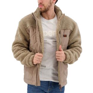 Veste Sherpa Marron Homme SUPERDRY Workwear Hybrid pas cher