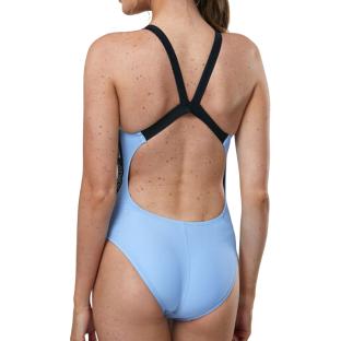 Maillot de bain Bleu/Noir Femme Nike Fastback vue 2