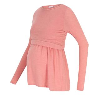 T-Shirt Manches Longues Rose Femme Mamalicious Lanabella vue 0
