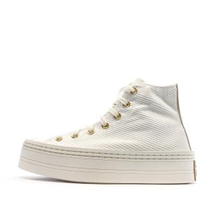 Baskets Blanc/Doré Femme Converse All Star Modern Lift Platform vue 2