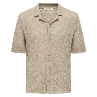 Chemise Crochet Beige Homme Only & Sons Life 5 vue 0