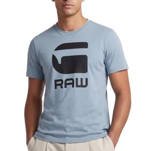 T-Shirt Bleu clair Homme G-Star RAW Logo vue 0