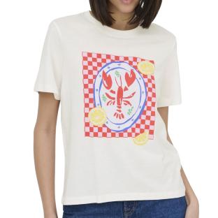 T-Shirt Blanc/Rouge/Jaune Femme JDY CDL vue 0