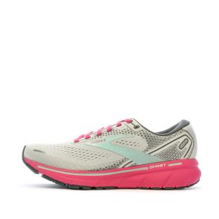 Chaussures de running Grises/Roses Mixte Brooks Ghost 14 pas cher