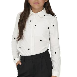 Chemise Blanche/Noir Fille Kids ONLY Koglina pas cher