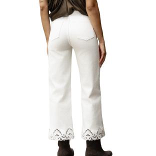 Jean Wide Blanc Femme Oraije Nola vue 0