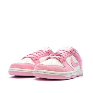 Baskets Rose/Ecru Femme Nike Dunk Low vue 6