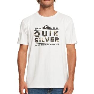 T-shirt Blanc Homme Quiksilver Logo Print pas cher
