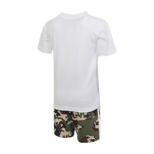 Ensemble Blanc/Kaki Garçon Adidas Short Tee Set vue 2