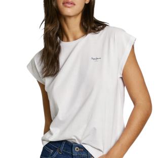 T-Shirt Blanc Femme Pepe jeans Blooma pas cher