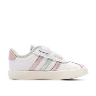 Baskets Blanches/Roses/Grises Fille Adidas Court 3.0 vue 2