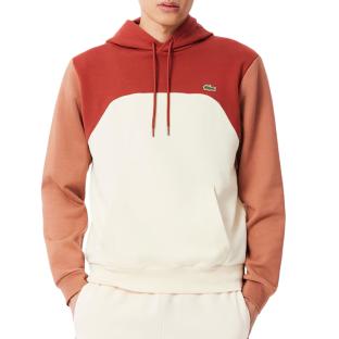 Sweat à Capuche Écru/Marron Homme Lacoste Classic Block vue 0