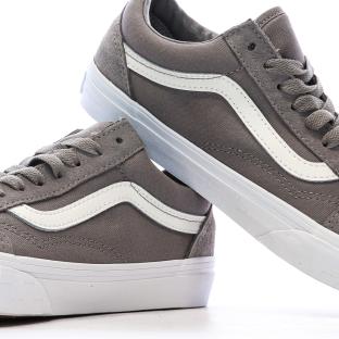 Baskets Grise Femme Vans Old Skool Check Bumper vue 7