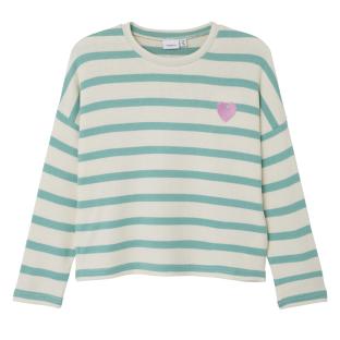 Pull Beige/Vert à rayures Fille Name It Follina vue 0