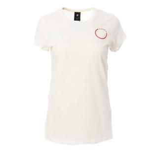 T-shirt Ecru Femme G-Star Raw Circle pas cher