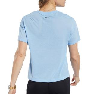T-shirt Bleu Femme Reebok Workout Reday Supremium Logo vue 2