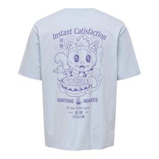T-shirt Bleu Homme Only & Sons Onscatisfaction vue 0
