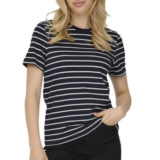T-Shirt Marine/Blanc Femme Only Liva pas cher