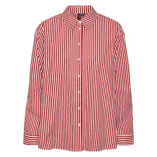 Chemise Blanche/Rouge Femme Vero Moda Minge pas cher