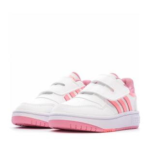 Baskets Blanches Fille Adidas Hoops 3.0 Cf I vue 6