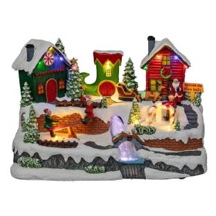 Village de Noël avec illuminations Lutin Atmosphera LILLA pas cher