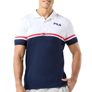 Polo Marine/Blanc Homme Fila Primo pas cher