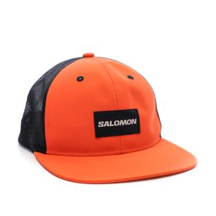 Casquette Noir/Orange Mixte Salomon Trucker Flat Cap Cherry vue 0