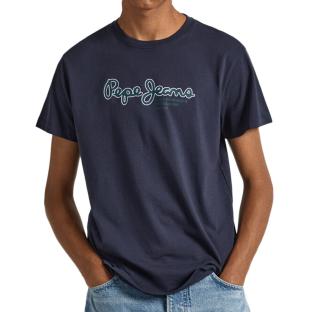 T-shirt Marine Homme Pepe jeans Wido pas cher