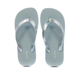 Tongs Bleu Femme Calvin Klein Jeans Flip Flop Tpu Metall vue 0