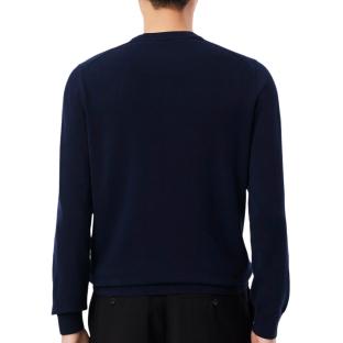 Pull Marine Homme Lacoste Organic Cotton Crew1 vue 2
