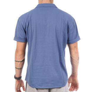 Chemise Manches Courtes Bleu Homme Paname Brothers DOV vue 0