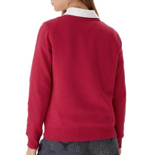 Sweat Rose foncé Femme Tommy Hilfiger Flag Crew vue 0