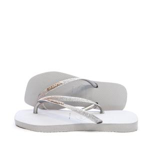 Tongs Grises Femme Havaianas Hav Square Glitter Ice pas cher