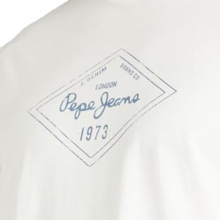 T-shirt Blanc Homme Pepe jeans Wesley vue 3