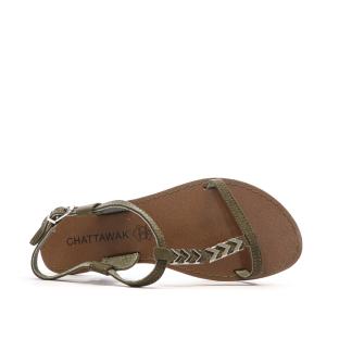 Sandales Kaki Femme Chattawak PETUNIA vue 3