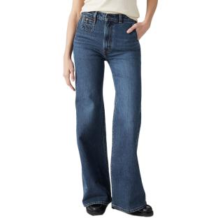Jean Bleu Brut Femme Levi's Ribcage Bells pas cher