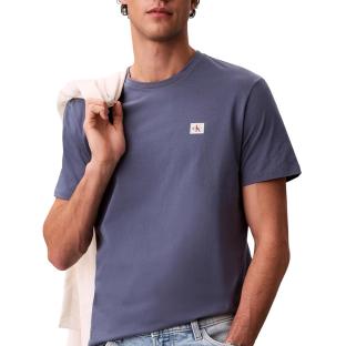 T-Shirt Bleu Chiné Homme Calvin Klein Jeans Badge L4G vue 0