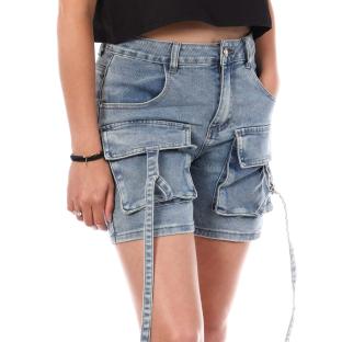 Short Cargo Bleu Femme Monday Premium BUE pas cher