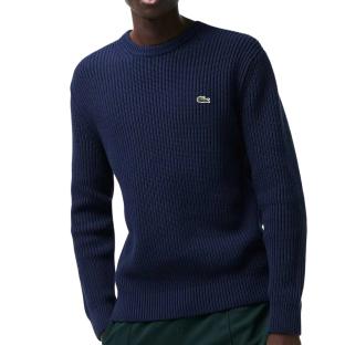 Pull Marine Homme Lacoste Tricot AH0255 vue 0