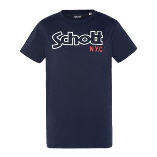 T-shirt Marine Homme Schott Vintage pas cher