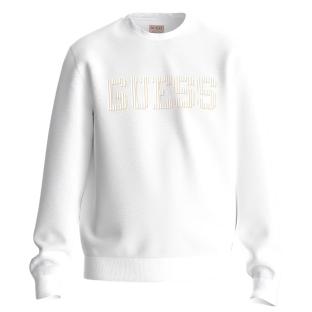 Sweat Blanc Homme Guess Beau Cn Fleece vue 0
