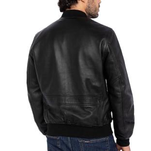Blouson cuir Noir Homme Schott LCBOMBA vue 2