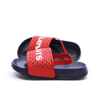 Claquettes Marine/Rouge Garçon Levi's Perf vue 0