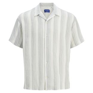 Chemisette Gaze de Coton Blanc/Vert Homme Jack & Jones Reaster vue 3