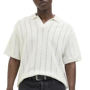 Polo Blanc Homme Jack & Jones Paros Knit vue 0