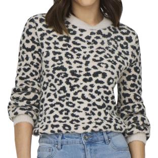 Pull Noir/Beige Léopard Femme JDY Lorraine vue 0