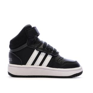 Baskets Noires/Blanches Garçon Adidas Hoops vue 0