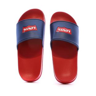 Claquettes Rouge/Marine Garçon Levi's Pool vue 0